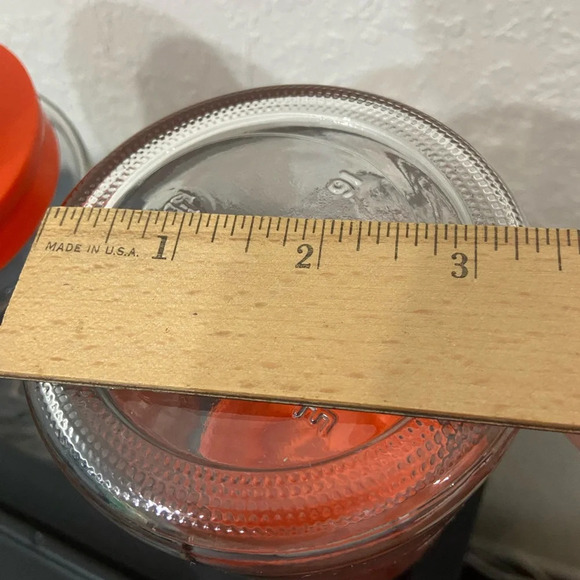 Set of 2 Anchor Hocking Glass Tang Jar Orange Lid Lighthouse Storage Canister - Picture 6 of 12
